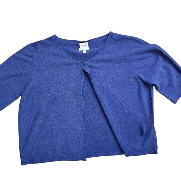 Vintage Armani Collezioni Open Cardigan Sweater Womens 10 Linen Cropped Lightwei - Picture 1 of 5